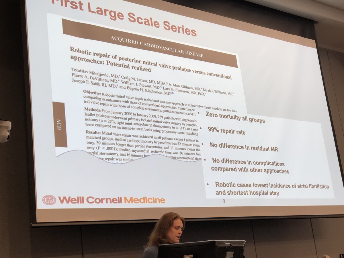 Sean M Wu, MD PhD (@seanm_wu) on Twitter photo Dr Stephanie Mick from Cornell describing robotic mitral valve repair & leading a team of surgeons, anesthesiologists, OR assistant, perfusionists 2 reduce OR time & complications <a href="/StanfordCVI/">Stanford CVI</a> <a href="/WeillCornell/">Weill Cornell Medicine</a> CV Symposium. <a href="/StanfordMed/">Stanford Medicine</a> @StanfordCTSurg <a href="/JW_MacArthur/">John W. MacArthur</a> <a href="/Joseph_C_Wu/">Joseph C Wu, MD, PhD</a> Dr Stephanie Mick from Cornell describing robotic mitral valve repair & leading a team of surgeons, anesthesiologists, OR assistant, perfusionists 2 reduce OR time & complications <a href="/StanfordCVI/">Stanford CVI</a> <a href="/WeillCornell/">Weill Cornell Medicine</a> CV Symposium. <a href="/StanfordMed/">Stanford Medicine</a> @StanfordCTSurg <a href="/JW_MacArthur/">John W. MacArthur</a> <a href="/Joseph_C_Wu/">Joseph C Wu, MD, PhD</a>