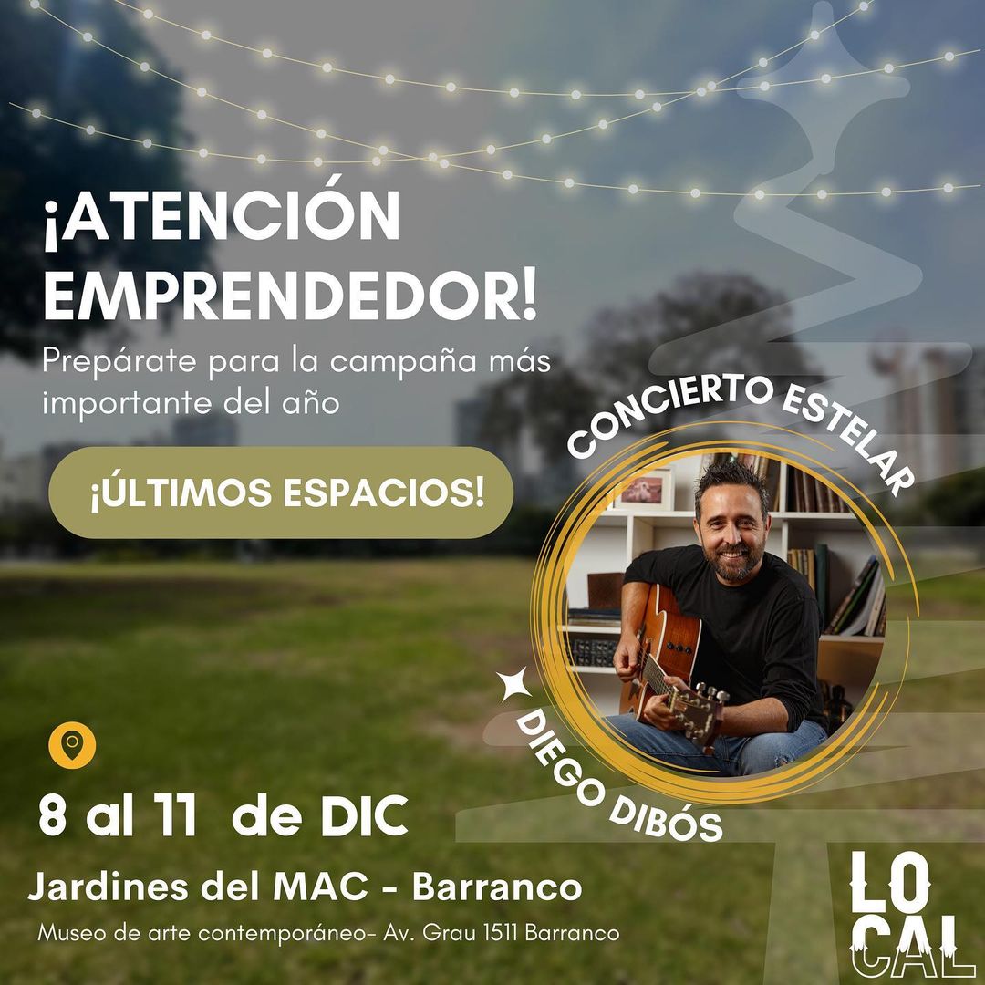 diegodibos's tweet photo. ¡Nuevo concierto! Este 10 de diciembre a las 7:00pm, estaré en la Feria Local para dar un concierto acústico con todos mis clásicos, mis nuevas canciones y alguna sorpresa. Habrá un invitado especial. ¡Te espero! 😉😎💪 #diegodibos #conciertos #conciertosperu #EnVivo #ferialocal https://t.co/6rDBoLJx7V