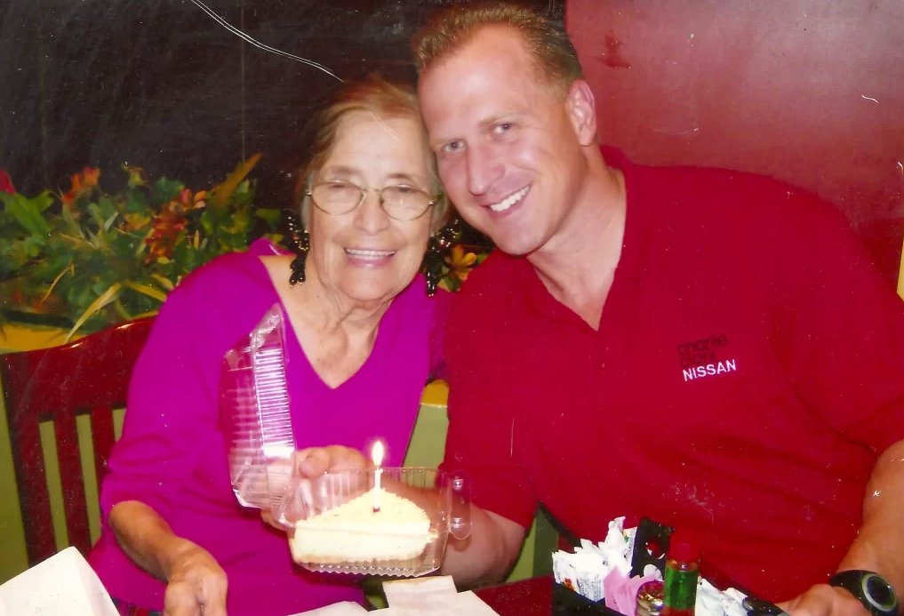 Charlie Clark and María Cruz Aurora Aguirre, known throughout the Rio Grande Valley as Clark’s “Nana” and a staple in the car empresario’s commercials, in an undated photo. (Courtesy: Charlie Clark Nissan El Paso)