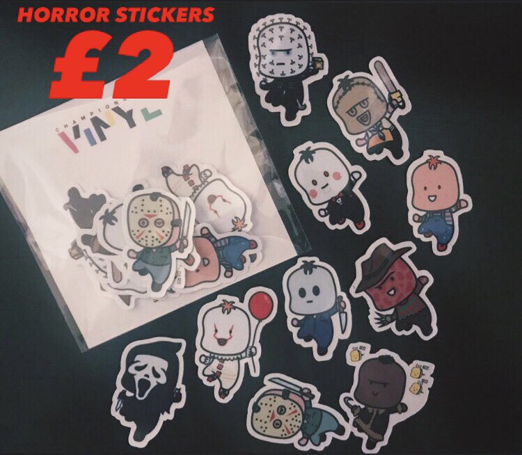 WriterDjb's tweet photo. Stickers are here! Phase 1 of Horror Doodles are now available for only £2! Message me now to get yours #djbdoodles #kawaiiart #chibiart #artwork #horror #horrorart #stickers  #horrorstickers  #horrormovies #horrorcommunity #horrorcollector https://t.co/dLRxTwauqQ