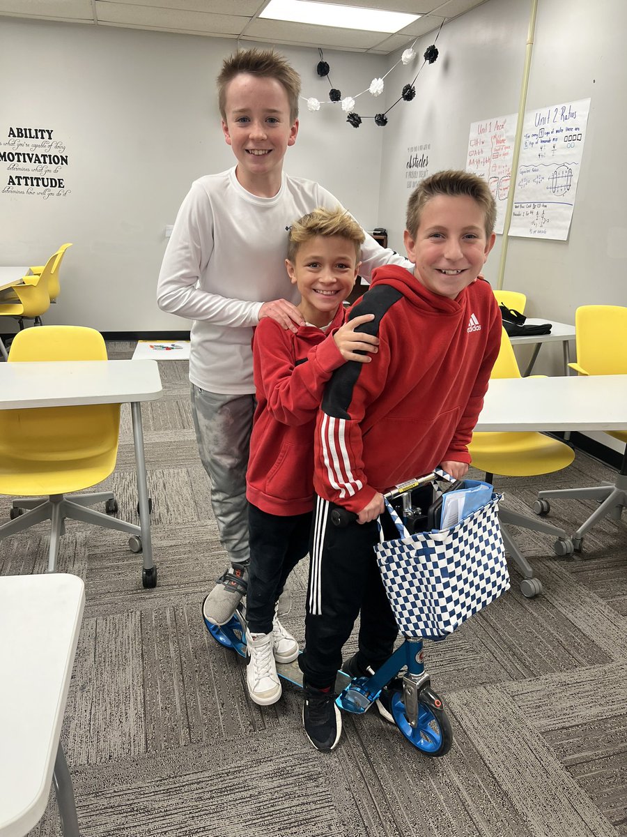 Mrs_G_MMS's tweet photo. Day after Thanksgiving break got you down? Hereโs a throwback to one of my favorite days this year, โAnything but a book bagโ! I love how creative these kids got! #memorialpride https://t.co/HZNTm6YFvc