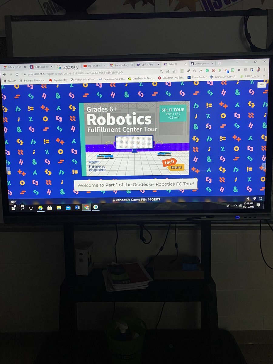 MsBrandon5's tweet photo. We took a virtual Amazon tour. This was a great Career Development Month activity for students. They were able to see inside the fulfillment center and gain ideas for their Marketing projects. #cte #ccscte #cteworks #eesmith https://t.co/oiqyP881sm