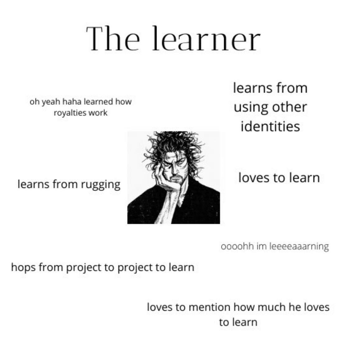 Apparently the founder of Azuki Zagabond has a different idea of learning than the rest of us.
#NFT #NFTCollection 
<a href="/ThePossessedNFT/">pssssd</a>