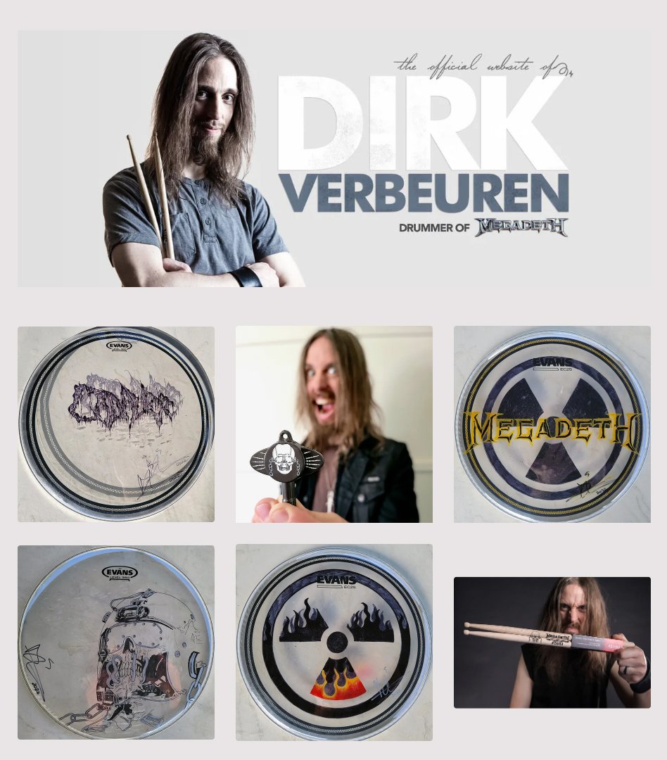 dirkverbeuren.bigcartel.com update!! New @Megadeth heads + a Cadaver head with proceeds going to @VBERKVLT GoFundMe.com/f/justinbartle… Each drumhead is one of a kind, used, hand-drawn and signed by yours truly. Used & signed drumsticks are back in limited numbers as well. Be quick!