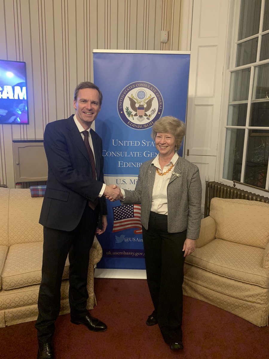 Thanks to @USAinScotland for hosting the UK-US SME networking event in Edinburgh with Rosemary Gallant of @USAinUK Great to meet so many innovative companies from both sides of the Atlantic. @tradegovuk