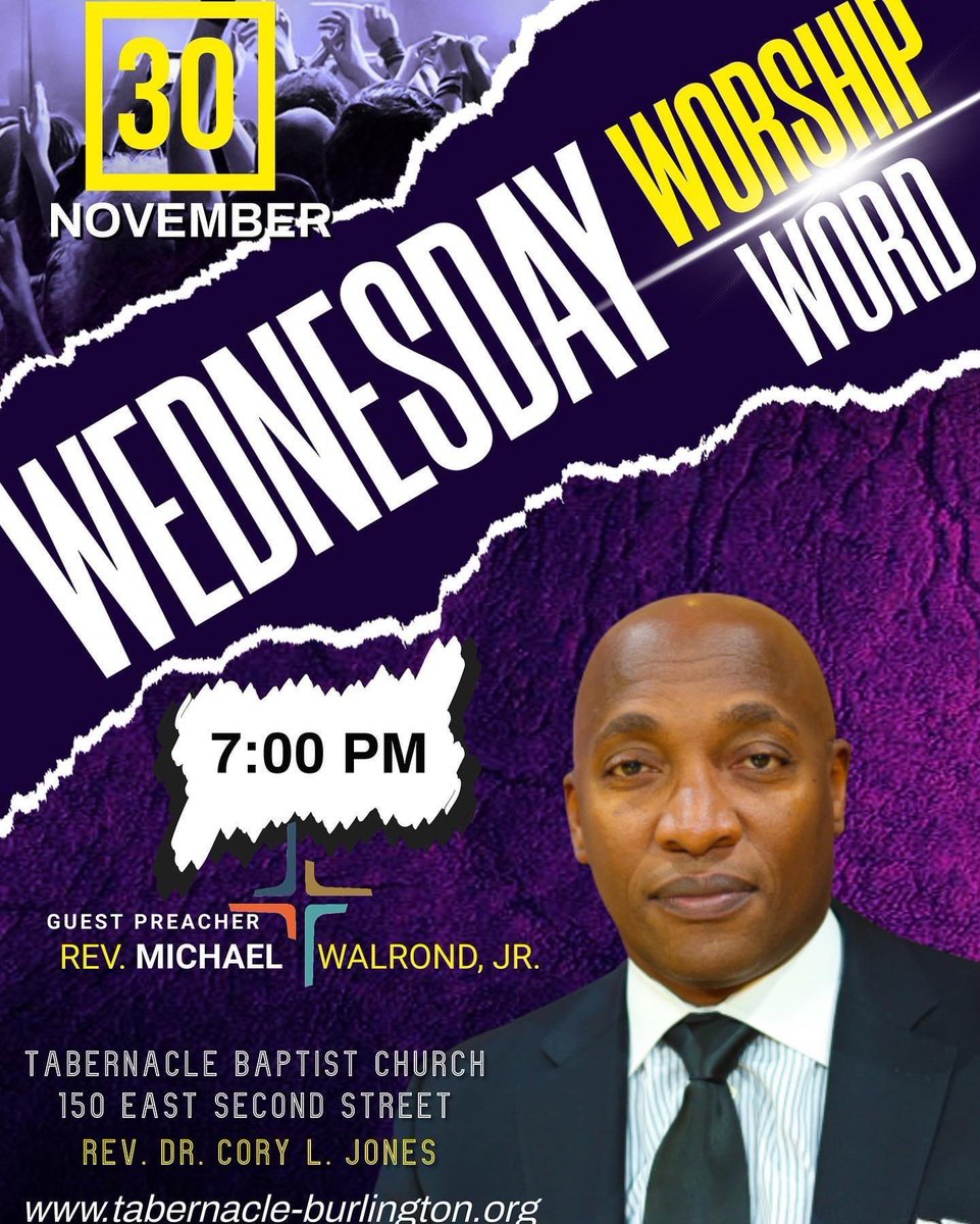 Join us tomorrow night for our Mid-Week Worship Service at Tabernacle Baptist Church of Burlington, NJ. The last mid-week service of 2022 📖