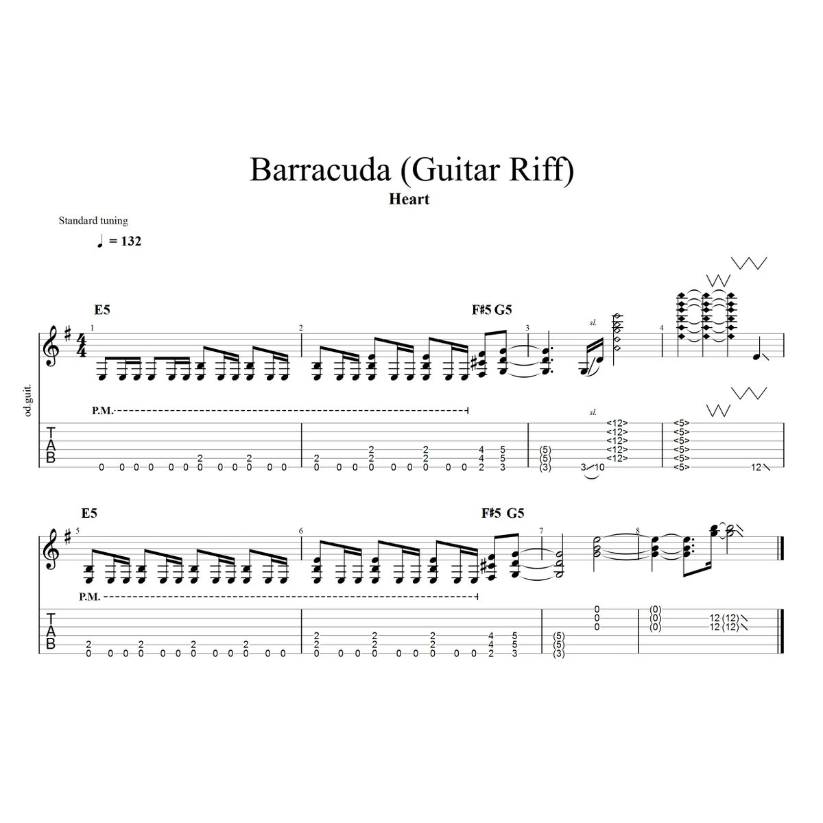#1日1リフ 232日目
Heart  - Barracuda
のギターリフです。

あまりこのバンド/曲のことは知らなかったのですが、
ガールズロックの先駆者のようですね。
うっすらフランジャーがかかっているような気がします。😉 

#Heart #Barracuda #LittleQueen #RogerFisher #HowardLeese #GuitarRiff