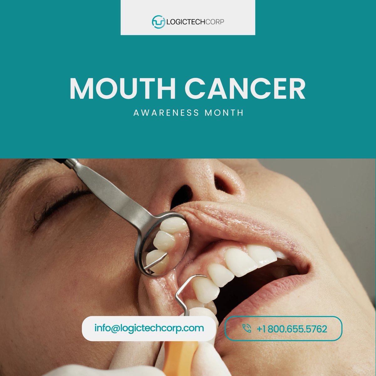 LogicTechCorp's tweet image. As November comes to an end, we’d like to recognize this month as Mouth Cancer Awareness Month. Supported by the Mouth Cancer Foundation and the Oral Health Foundation. 

#dental #dentalsoftware #technology #logictech