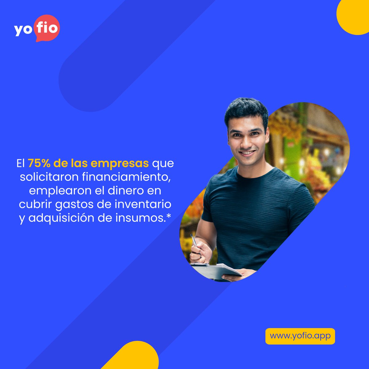 YoFioApp's tweet photo. El financiamiento de los micronegocios sirve, en su mayoría, para cubrir gastos de inventario e insumos. Por ello es importante apoyar este tipo de emprendimientos.  Leer más 👉🏻 https://t.co/GgqaLWDphd

 #fintech #creditopyme #startup #app #creditoviaapp #yofio https://t.co/swbcdUgGGj