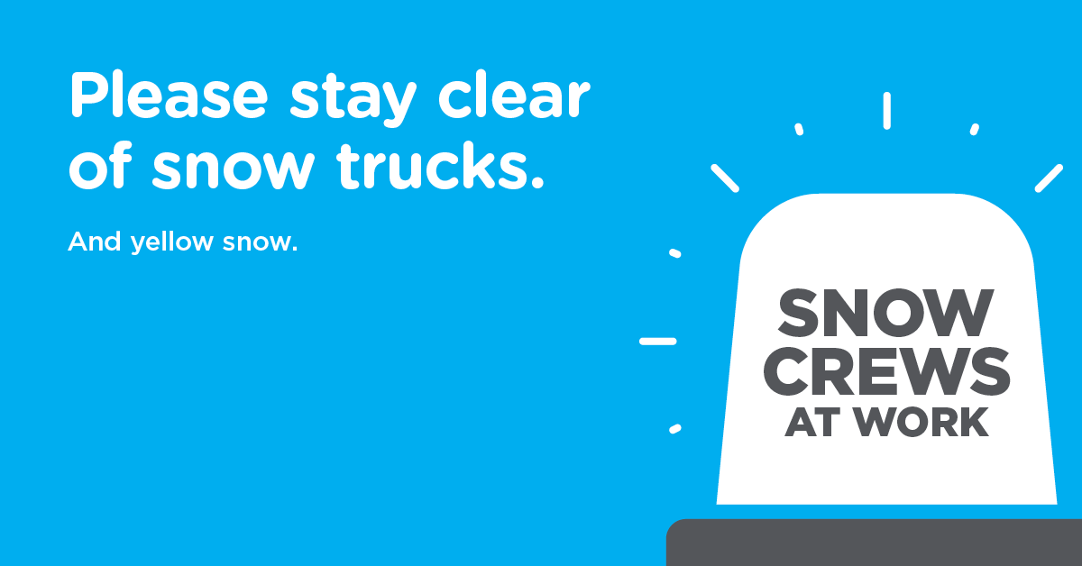 cityofsaskatoon's tweet photo. Now that’s some doggone good advice! Over 60 snow crew members are out there right now plowing, grading, sanding and salting to keep us all safe. Thanks snow much for giving our equipment operators lots of room, Saskatoon! #yxewinter https://t.co/ZZtwRfLWBV