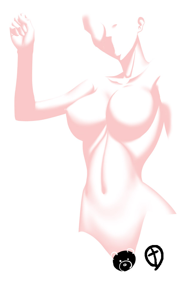 昨日から年賀CGの塗り作業に入りました。😉
って事で途中の影をア～ップ!😆
はい影だけです。😅
自分はそんなに絵は上手くもないので基本的には塗りを頑張ると言うか塗るのが好きですね。
女性の体を影だけで見るのもそれはそれで魅力的。😌 