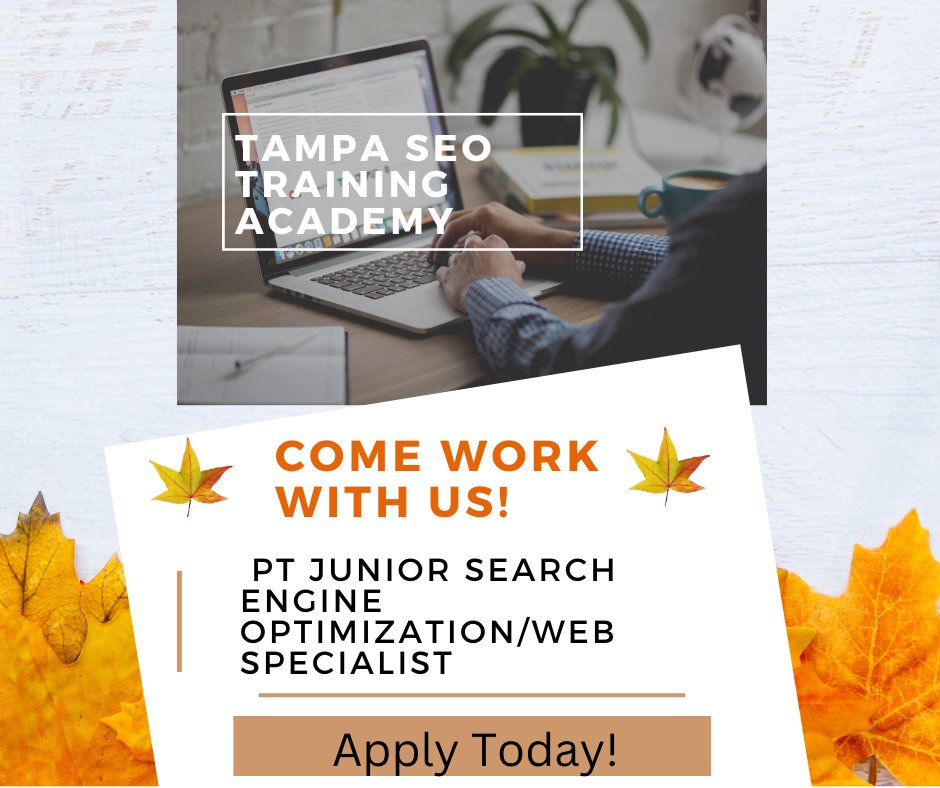 TampaSEOTrainer's tweet photo. Looking for a Jr. Search Engine Optimization Specialist (SEO) / Web Specialist to help support our growing team. No weekends, just need to be flexible for 20 hours during the week. Pays $20-$30 an hour based on experience. Interested? Apply here//bit.ly/3hOwy1o
#TPASEO https://t.co/2gk0ybIKIA
