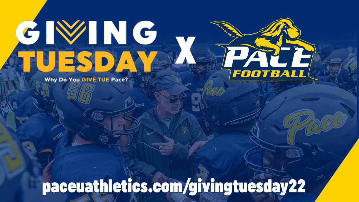We have much to be thankful @PaceUFootball1 &amp; <a href="/PaceUniversity/">Pace University</a>.  This organization is worthy of your donation on #GivingTuesday 
- Visit:  paceuathletics.com/givingtuesday22
- Click “Give Now”
- Complete the form for your gift (any amount)
- Type or Select “Football”
#GOOD2GR3AT #FAW2GID
