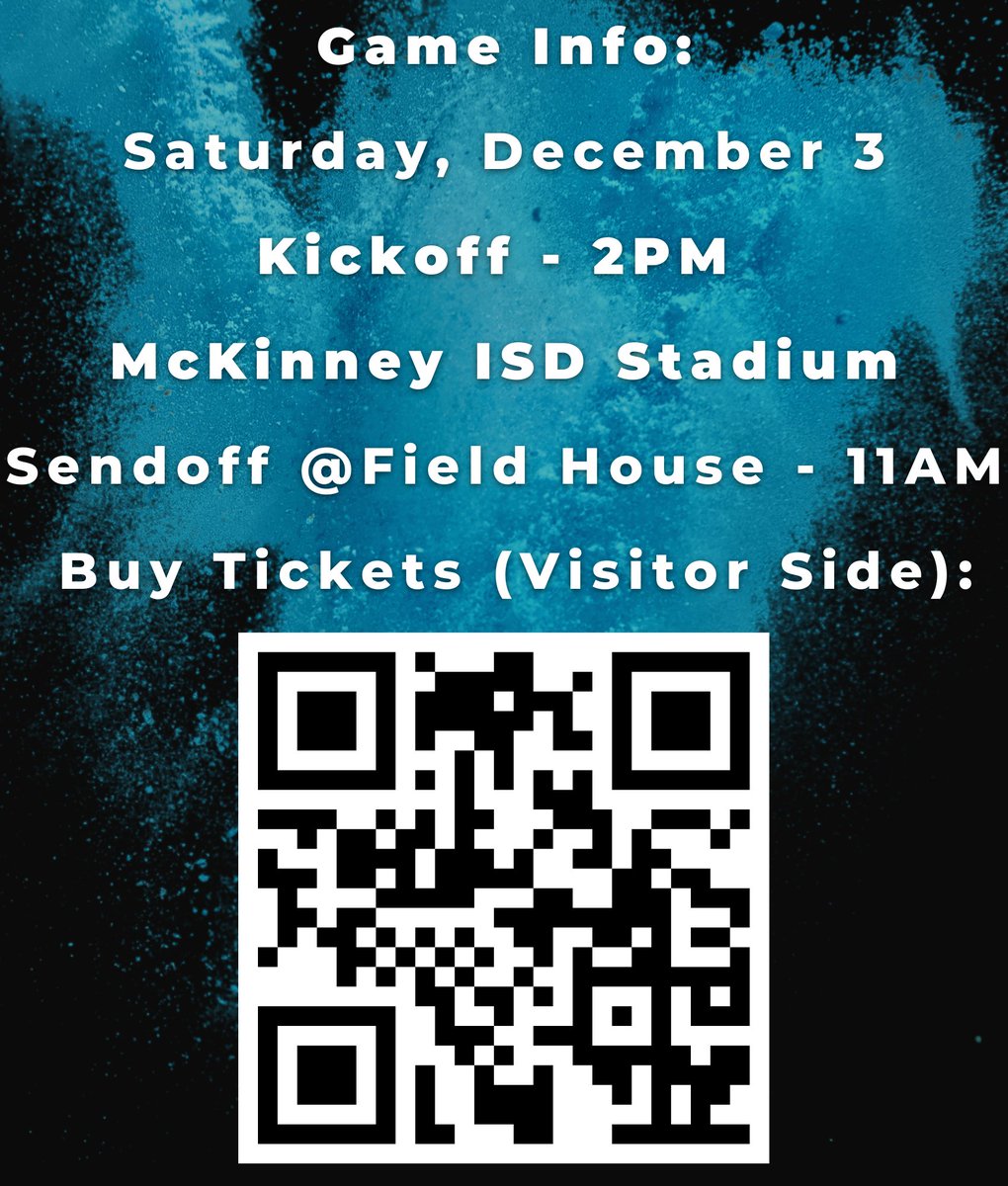 PLAYOFFS ROUND 4! Our football team has reached round 4 of the playoffs for the first time since 1996! Come out to the McKinney ISD Stadium this Saturday at 2PM to support our boys as they make a run for state!