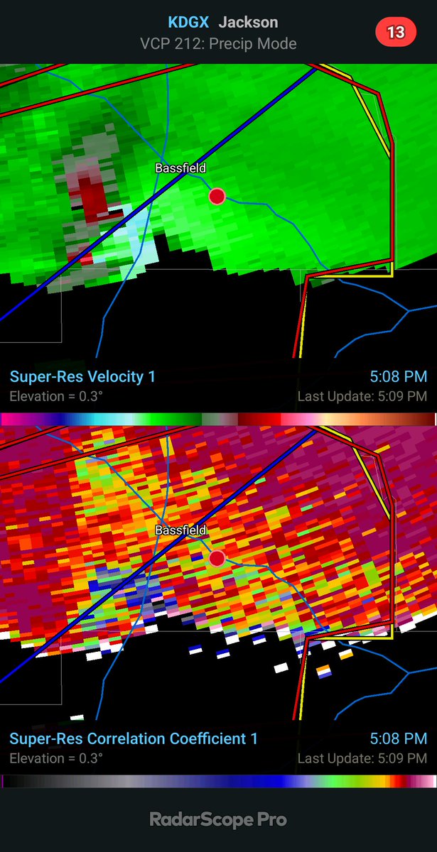John White on Twitter "Tornado likely on the ground south of Bassfield