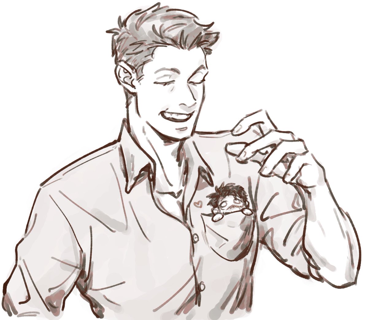 uwu 💕 there, he's all safe and neatly tucked away in Dean's pocket now~