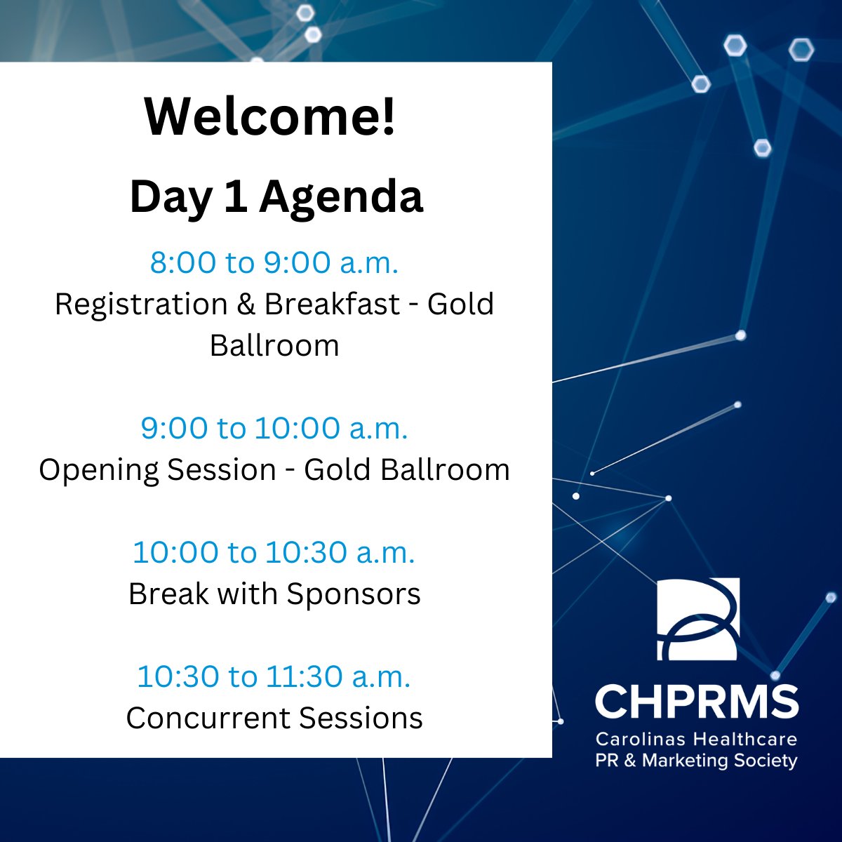 CHPRMS's tweet photo. Welcome to Day 1 of #CHPRMS22! We're looking forward to a great week. The full agenda can be found at https://t.co/Z7XNRwSLRG. https://t.co/cCbliHsq7U