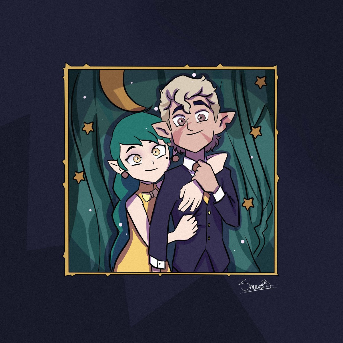 -Gold Grom-

💚Emira and newly looks of Hunter on their Grom date together!💛
Art is made by <a href="/Shad0wspd/">Jade SPD/ COMMISSIONS OPEN!</a> 💜

#TheOwlHouse #theowlhousefanart #TOH #tohfanart #Emira #tohEmira #Hunter #tohHunter #Huntmira #Huntmirafanart