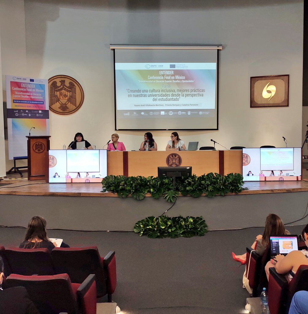ProyEntender's tweet photo. #ConferenciaENTENDER en @udec_oficial, panel de estudiantes: Creando una cultura inclusiva, mejores prácticas en nuestras universidades desde la perspectiva del estudiantado
#ENTENDERConference
#Neurodiversidad
#Neurodiversity
#ErasmusPlus
#EventosUdeC
@EUErasmusPlus
@CovUni_GLEA https://t.co/SCVNheK5ce