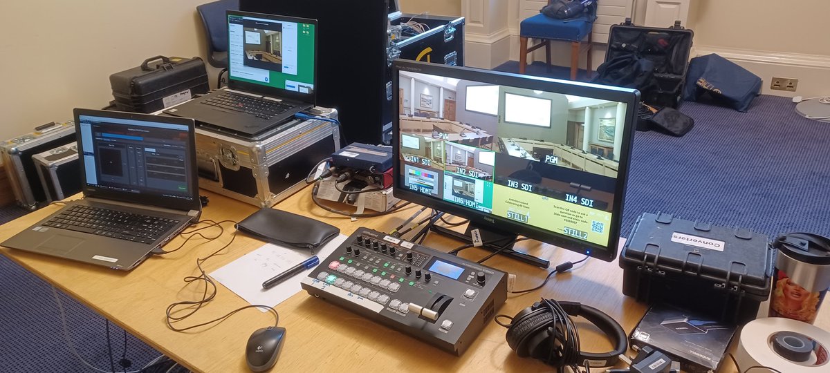 Adam0M94's tweet photo. Haven't posted anything in awhile so here's my workspace for the next few days vision mixing in Dublin Castle https://t.co/Gt8JbwLTyo