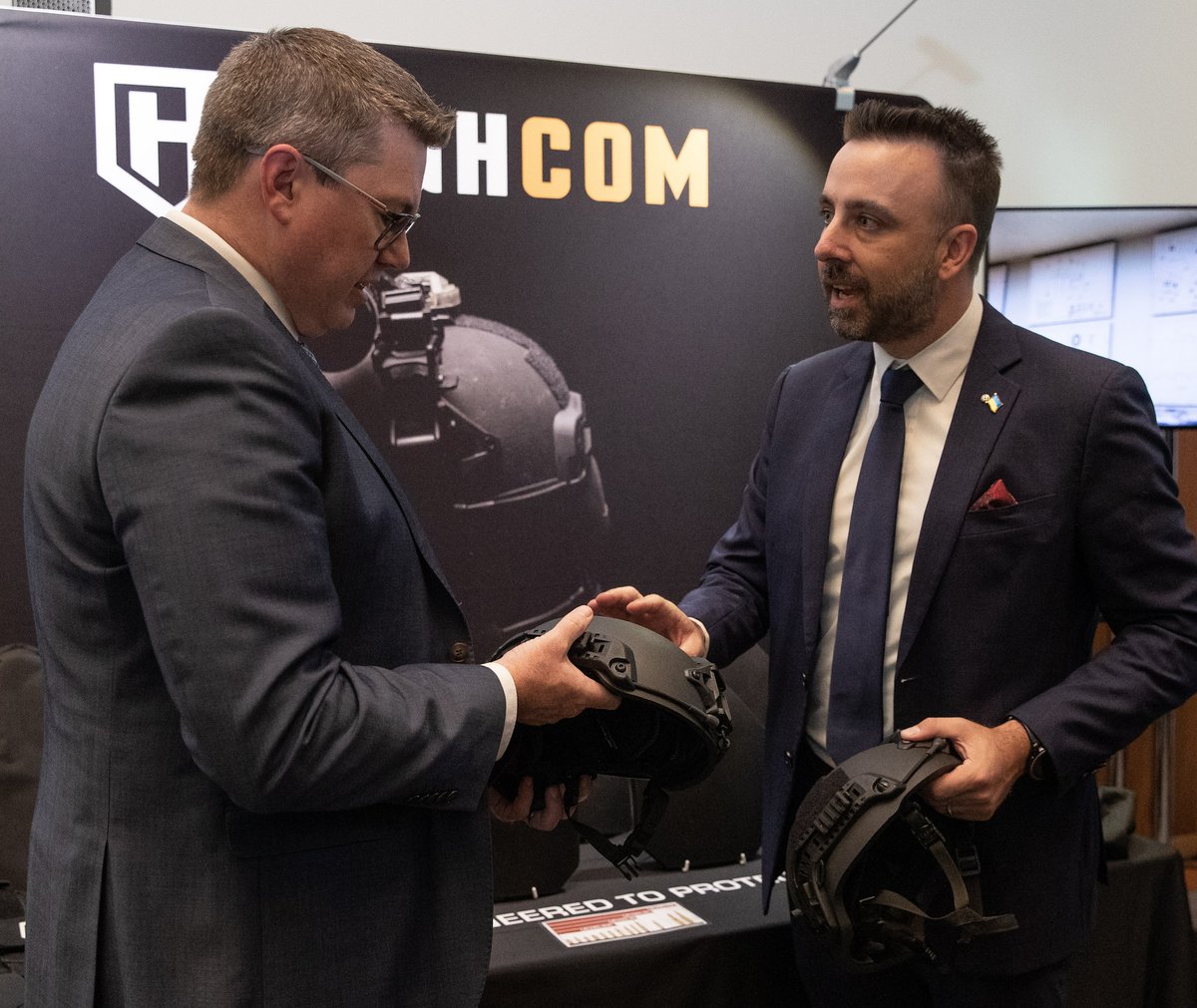PatConroy1's tweet photo. Encouraging to see innovative Australian #DefenceIndustry—from electrified Bushmasters, to disposable drones, to lightweight helmets, to watercraft with almost half the usual slam load. All at the inaugural AIDN Australian #SovereignCapability Showcase and Policy Symposium. https://t.co/6ICtM4WvQL