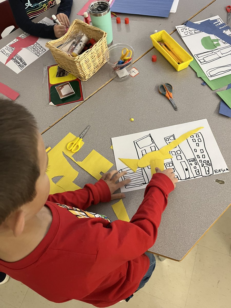 “If the dinosaurs came back” After reading the story we wanted to create our own city with dinosaurs.  Here are a few of our masterpieces.  <a href="/TVDSBKinder/">TVDSBKindergarten</a> #Kindergarten
