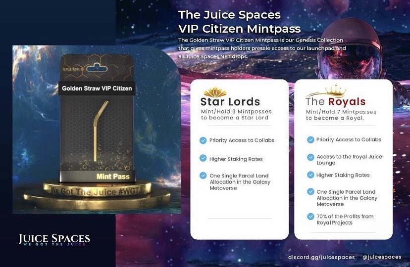 You can mint the VIP Mintpass &amp; Royals NOW‼️‼️

OGs…it’s your time 👑👑

Spread the word🗣

#VIP #MINTPASS #ROYALS