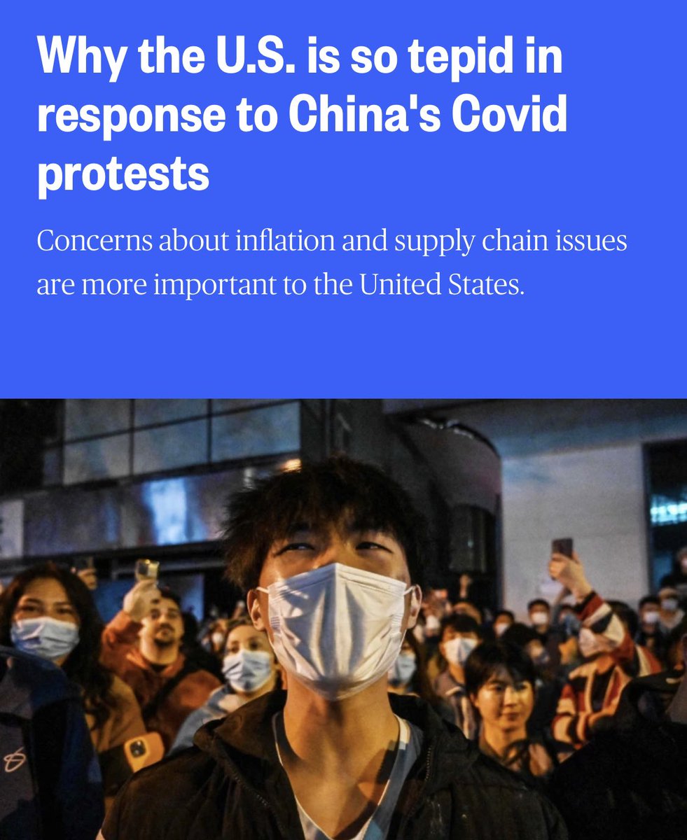 RepThomasMassie's tweet photo. It’s awkward for Biden to support COVID protestors in China because there’s nothing happening in China right now that Biden wouldn’t do himself if he could get away with it. 

Biden forced millions to take a vaccine and wear masks just to keep their jobs or travel freely. https://t.co/9cpXEJzGEZ