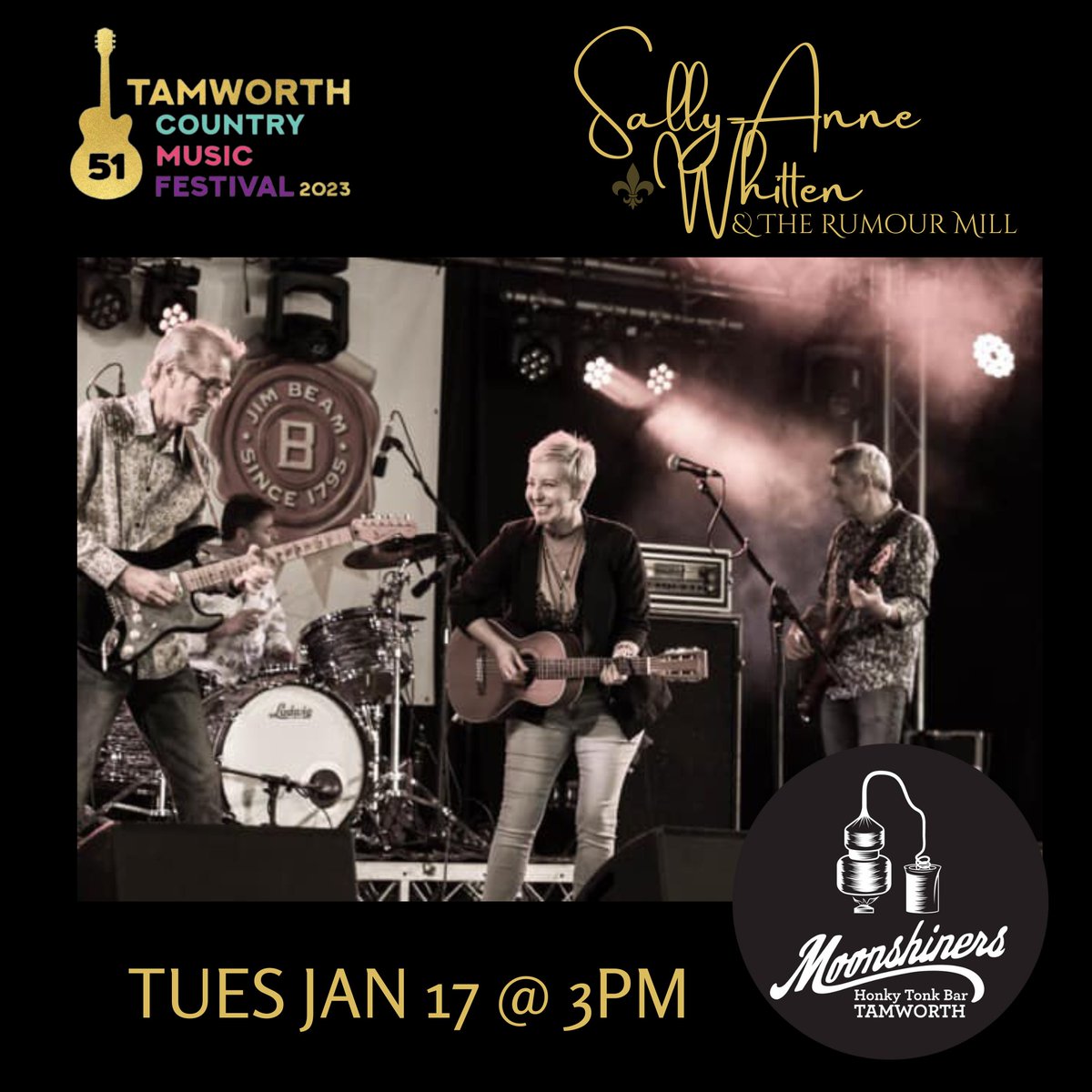 #Tamworth #livemusic #Festival IMPORTANT NEWS: Due to circumstances beyond our control, there's been a date change for <a href="/Sallyannwhitten/">Sally-Anne Whitten</a> at <a href="/TCMF_Official/">Tamworth Country Music Festival</a> - TUES JAN 17th, 3pm at Moonshiners Bar. Funky Country at it's finest! ⚡️TIX LINK IN BIO⚡️