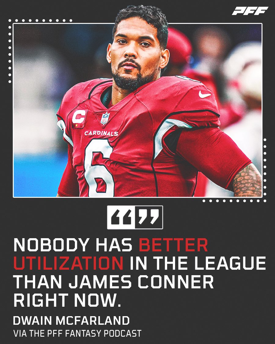 PFF_Fantasy's tweet photo. James Conner stocks: 📈📈📈 https://t.co/6wtfgoL3zA