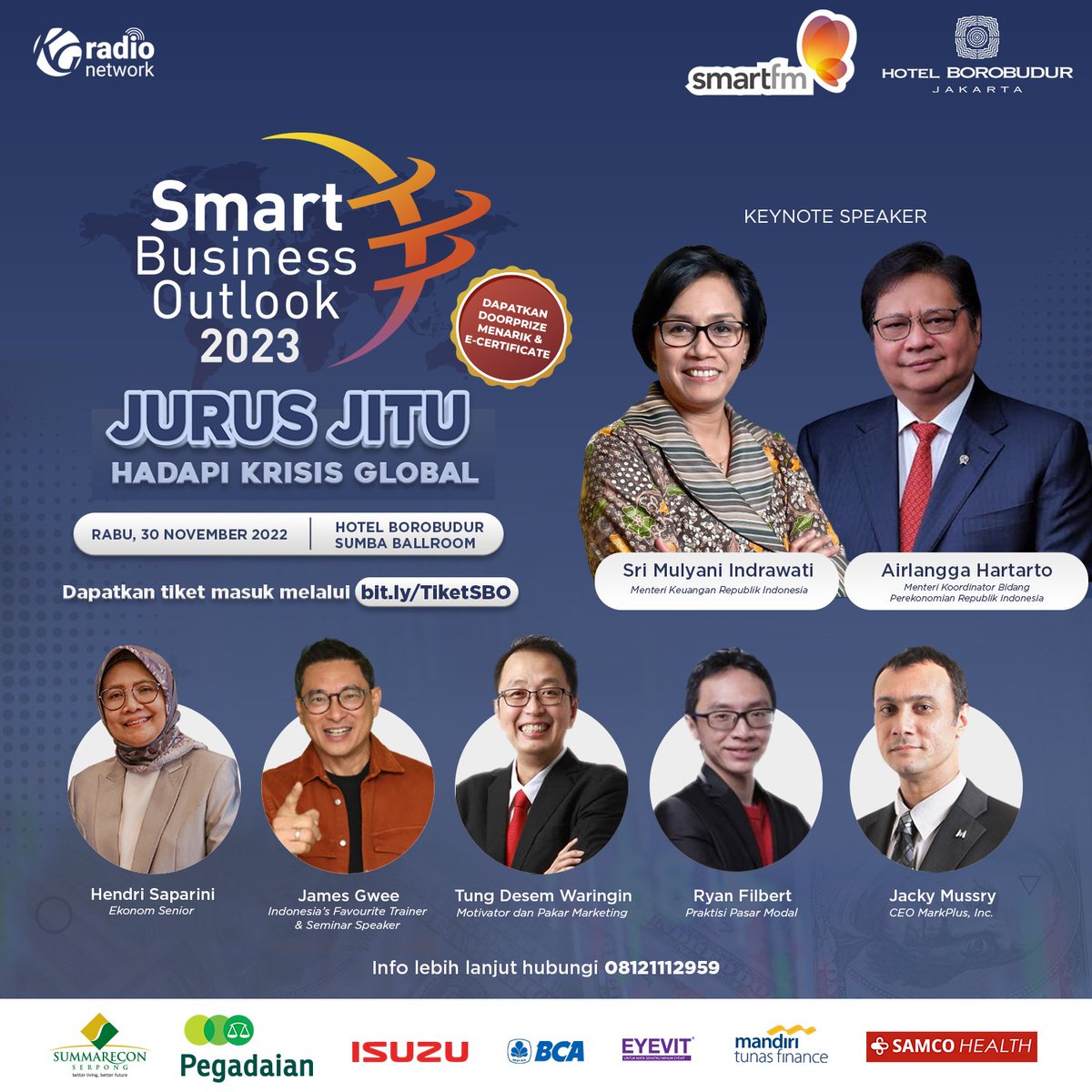 Ekonomi global diprediksi mengalami turbulensi di tahun 2023. Bagaimana Indonesia bisa mengatasinya? 
Hal ini akan dikupas tuntas dalam Smart Business Outlook 2023.
Dapatkan tiket Anda di Loket.com
 bit.ly/TiketSBO
Smart FM Business and Inspiration.