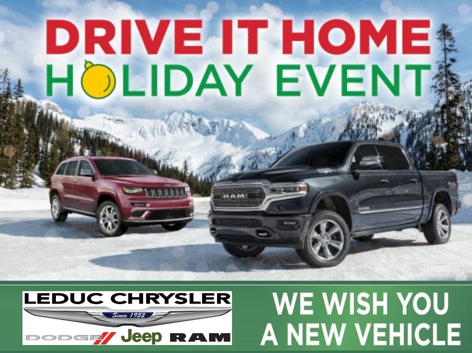 Let us help make your holiday season better!  Great deals every day, our Christmas Cash promotion, we want your trade-in and more.

Leduc Chrysler Dodge Jeep Ram
6102 46a St, Leduc
1 866-817-0317
leducchrysler.ca

#truckshopping #suvshopping #trucksale #ramsale #suvsale