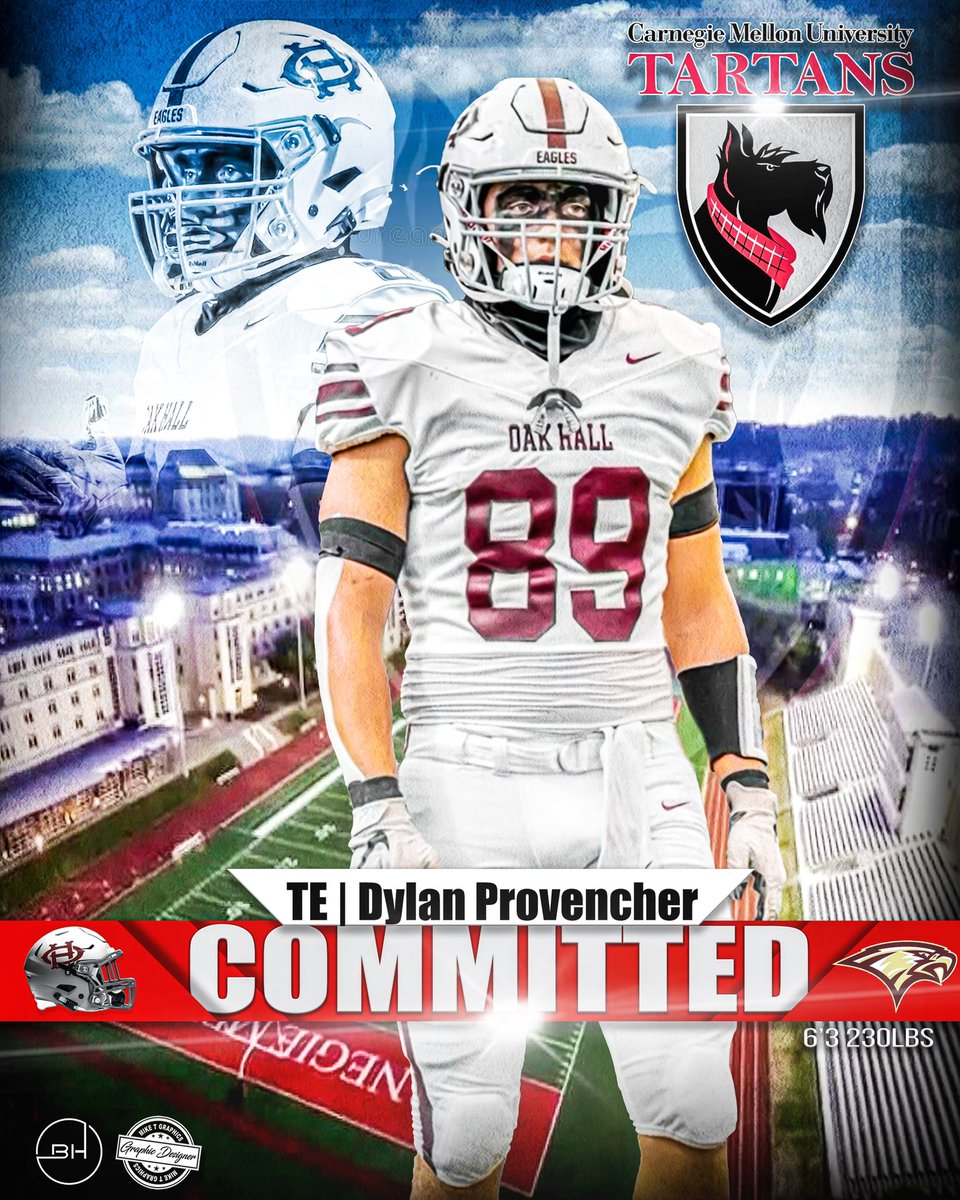 RecruitingBh's tweet photo. Congrats to @OakHallFootball TE @DylProvencher on his commitment to @TartanFB ‼️ https://t.co/gYIfTGmzab
