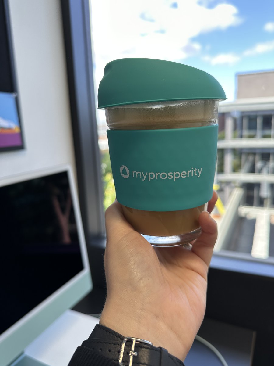 carolynstebbing's tweet photo. Studies* have proven that coffee tastes at least 248 times better in a @myprosperity reusable cup vs. any other comparable vessel. 

*Sample size one. Me. And I don't usually drink coffee. https://t.co/VTC6gA61Oo