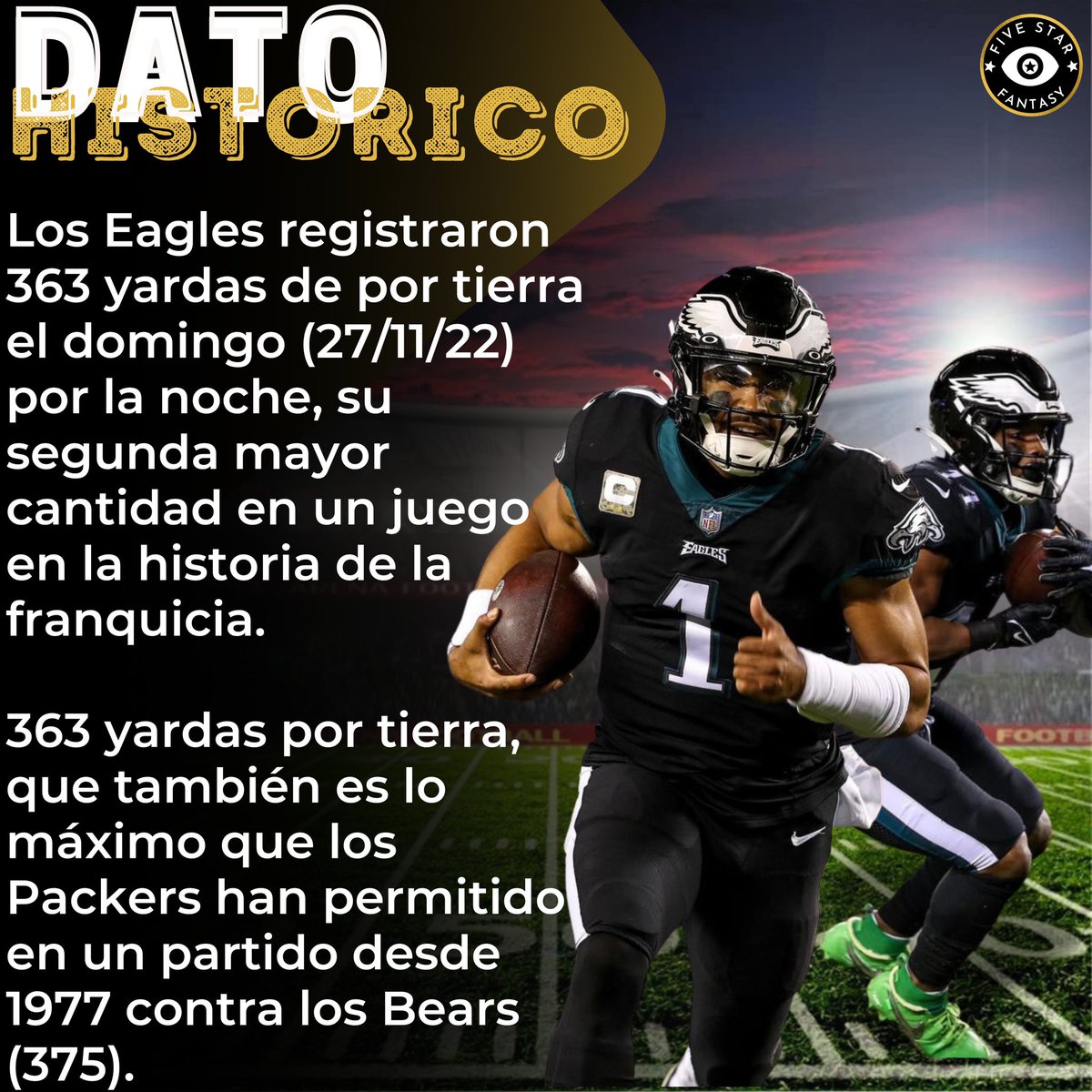 5starfantasy's tweet photo. 👀
#NFL #Dato #Historia #Franquicia #football #futbol #philadelphia #Eagles #philadelphiaeagles #DatoHistorico #rush #yards #yardas https://t.co/aXNtpaXnOh