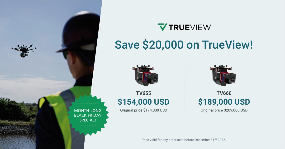 LIDARisMyName's tweet photo. Now is the time to get that #Riegl sensor! The #TrueView 655/660 is our top of the line sensor, this is a #deal that should not be missed!

#LiDAR #UAS #DroneSurvey #Sale #BlackFriday https://t.co/Cft4a8BUvN