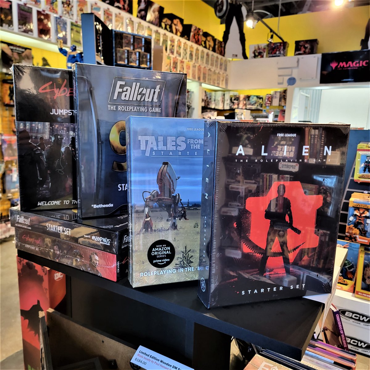 RollingTalesYEG's tweet photo. 🎲Our tabletop roleplaying game section is restocked with starter sets to introduce you to a new TTRPG system! These are affordable ways to try out a new game with your friends and family!
Visit us in-store and online: https://t.co/5nPVr6fK2n
#FLGS #friendlylocalgamestore https://t.co/BE50xBvJdg