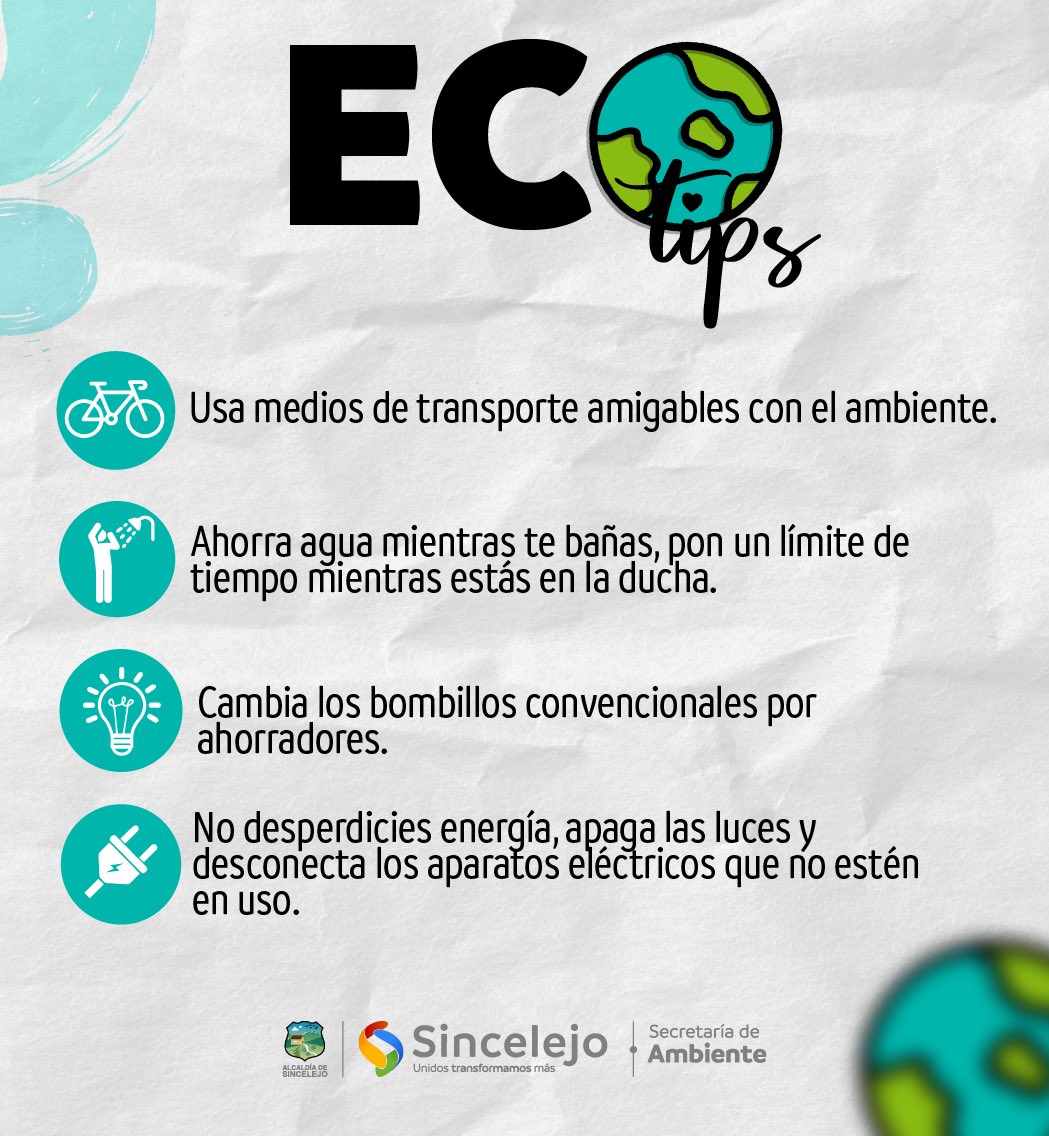 sec_ambiente's tweet photo. Te compartimos estos eco tips💡♻️ para contribuir a la preservación y cuidado del planeta🌿.
Aplícalos y haz parte de la transformación del ambiente. 
#CuidemosElAmbiente https://t.co/g5DB8U2A8C