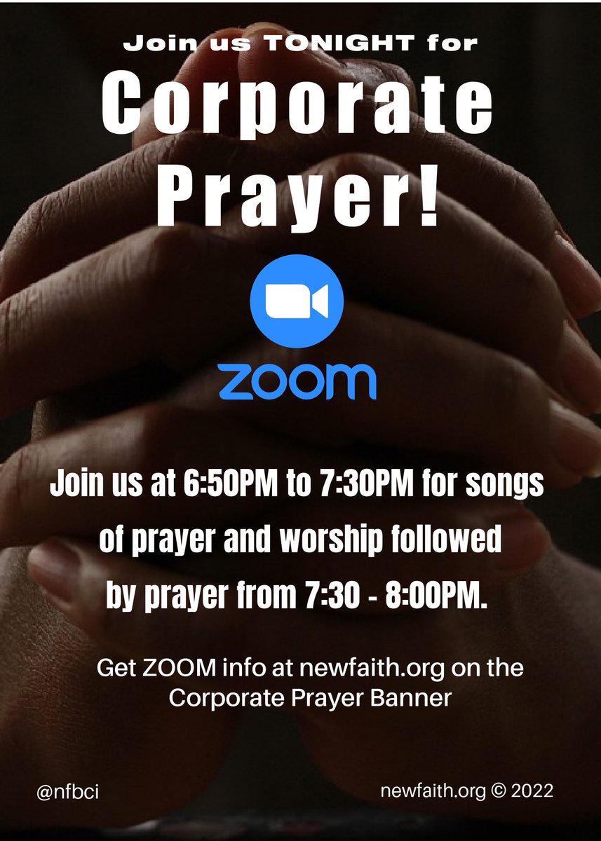 NFBCI's tweet photo. JOIN US TONIGHT on ZOOM for Corporate Prayer!
Go to https://t.co/cZuZh4XjNv for ZOOM info on the CORPORATE PRAYER BANNER https://t.co/OP0g7klFHu