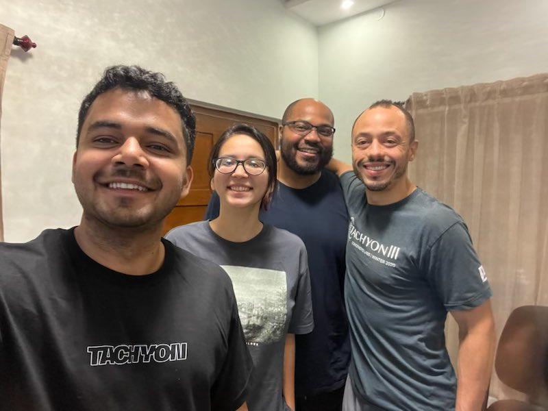 gabrielanderson's tweet photo. It’s 5AM and 48 hours later but the @TachyonAccel squad is finally all together IRL ❤️🙏🇮🇳. #SigmaHouseIndia #SquadLove https://t.co/zdCcYXu59M