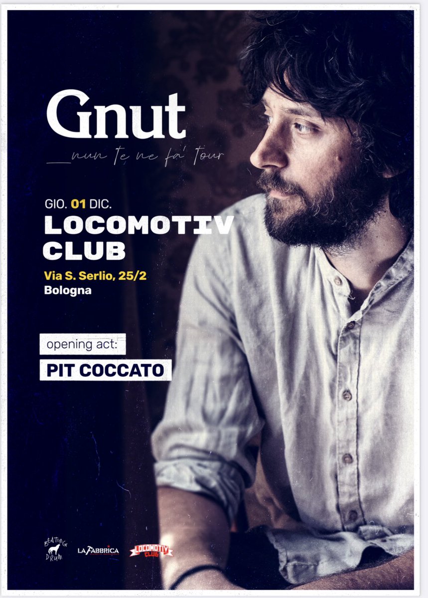 GGigantino's tweet photo. Giovedì 1 dicembre @ClaudioGnut live @Locomotiv2012 #bologna https://t.co/idSSNHzDha