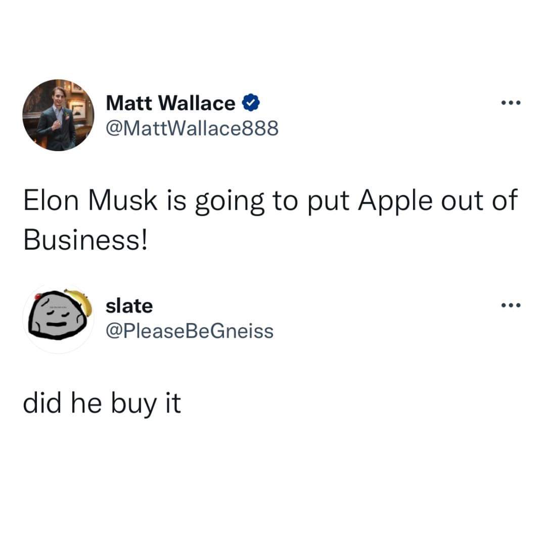 Another masterpiece.

#ElonIsDestroyingTwitter 
#ElonMuskIsaGiantTurd #ELONMUSK