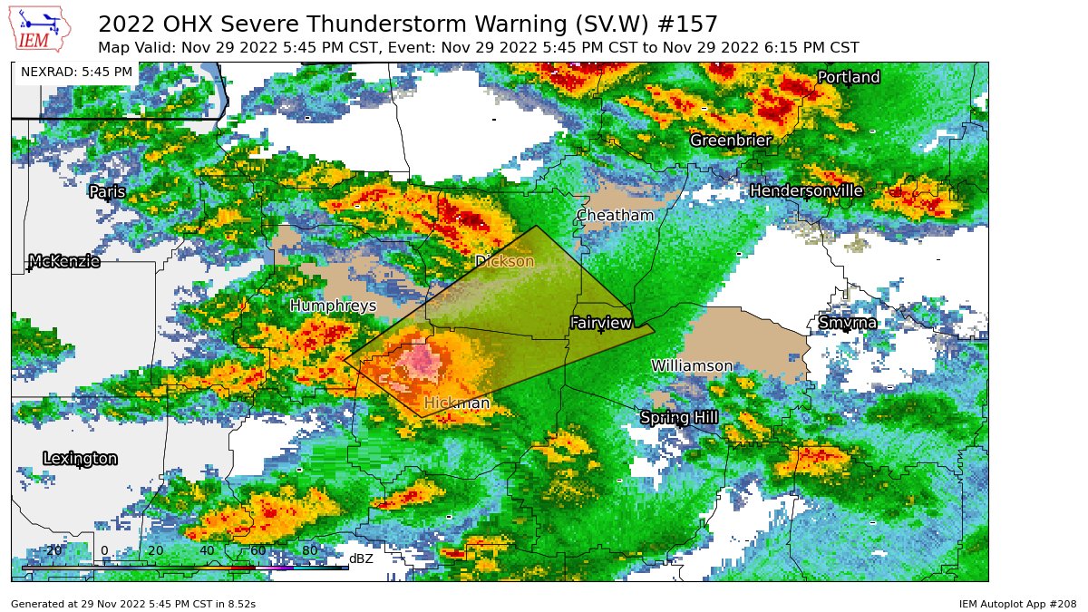 NashSevereWx on Twitter "OHX issues Severe Thunderstorm Warning [wind 60 MPH (RADAR INDICATED