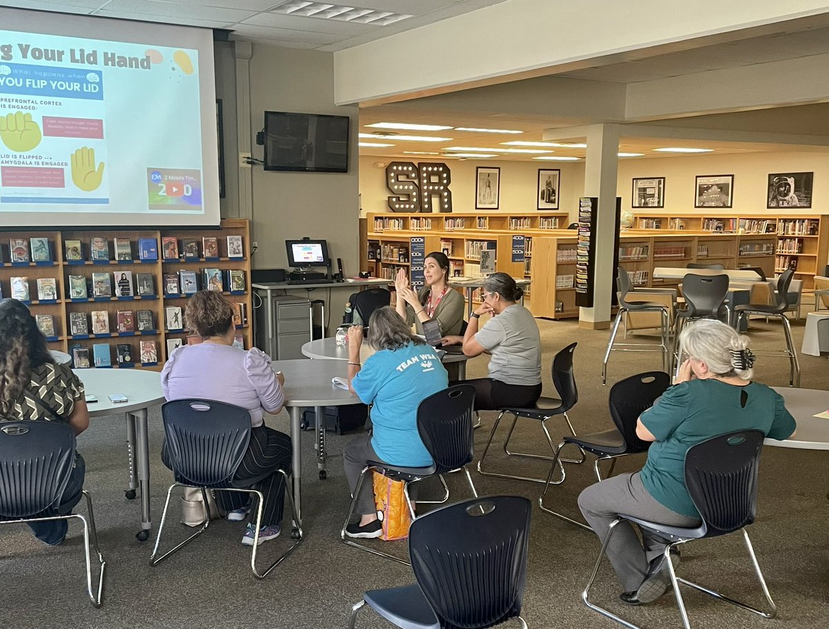 NISDRoss's tweet photo. Cafecito at Ross was very informative. Thank you @SRMSCounseling and @danielle_leon5 for presenting to our families. #RossIgnited https://t.co/tQEmjadvRq