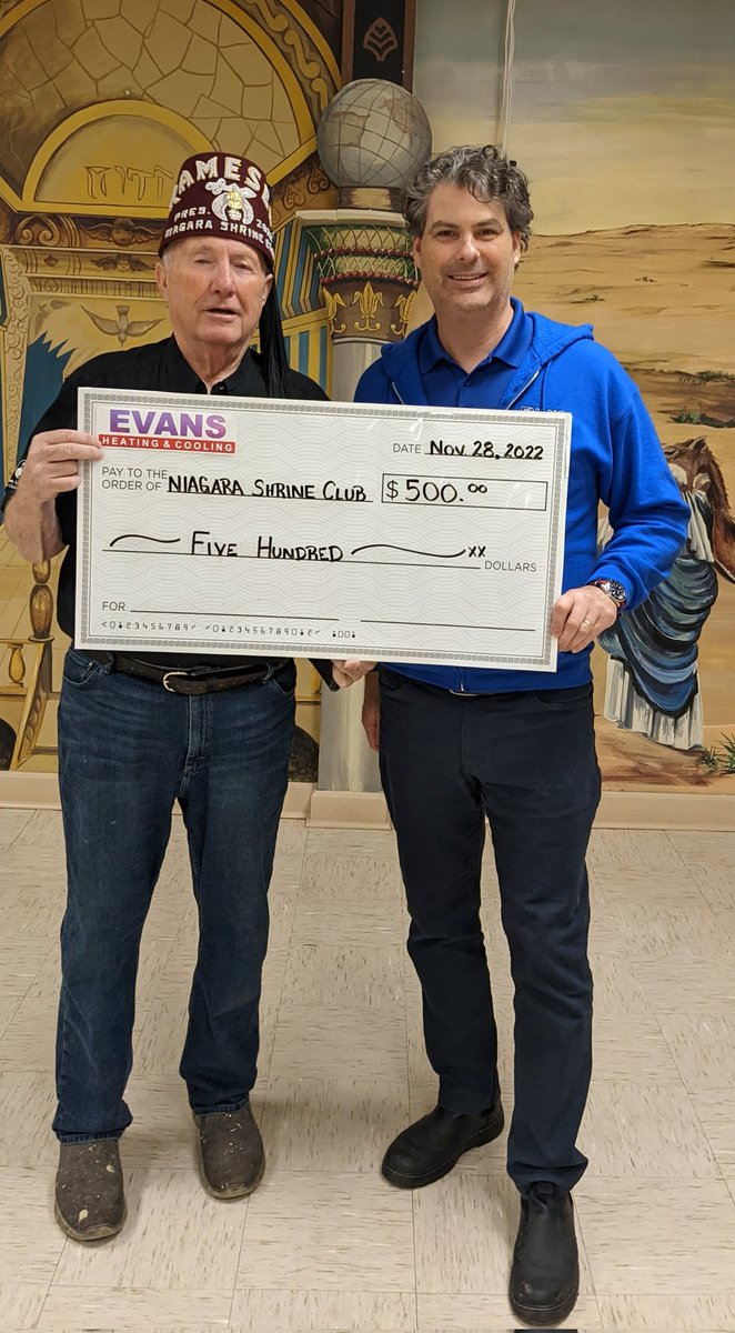 Thank you to the Niagara Shrine Club for allowing us to partner with you in our Cares program.     The Shriners do wonderful work supporting children's health care, and making positive change in our community .   
niagarashrineclub.ca