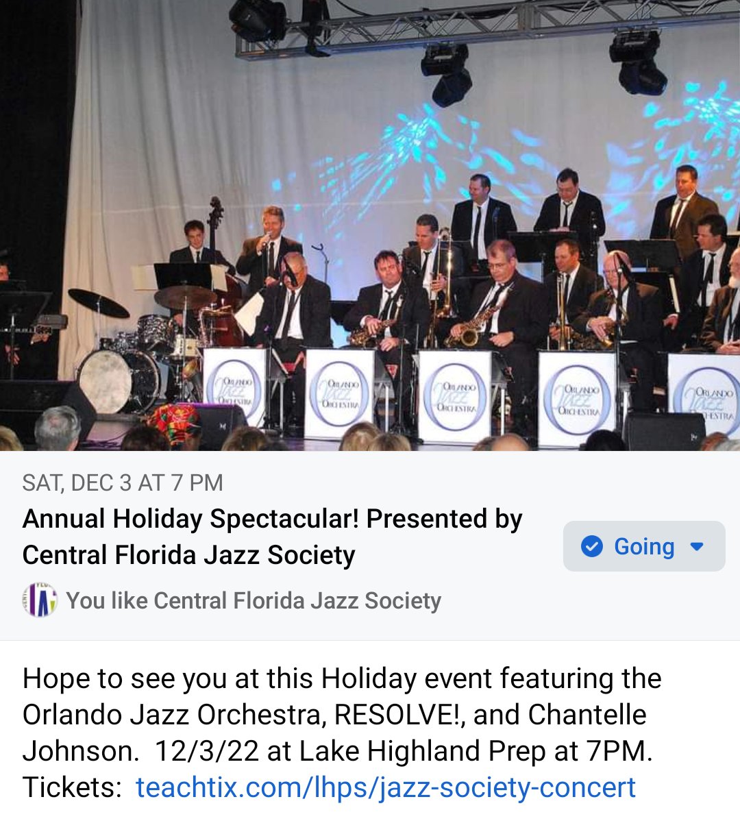 CFjazz's tweet photo. Join us for our Holiday Spectacular this Saturday at Lake Highland Prep! 7-9pm https://t.co/tWvbM22IbF