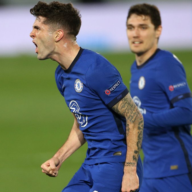 usmntonly's tweet photo. Christian Pulisic's record in big games is incredible 👏

- Goal vs. Real Madrid in the UCL semifinals
- Goals vs. Mexico in the Nations League final, World Cup qualifying
- FA Cup Final vs. Arsenal
- Goals vs Liverpool, Man City 
- Must win in the World Cup vs. Iran

🇺🇸🇺🇸🇺🇸 https://t.co/yXT3mRNV9F