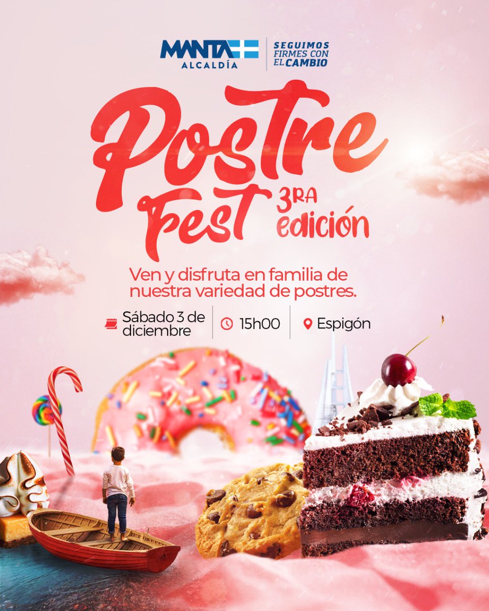 manta_alcaldia's tweet photo. ¡Ya se nos hace agüita la boca! 🤤
Este sábado llega el #PostreFest por tercer año consecutivo para los amantes del dulce.
¡Te esperamos!
@agustinintriago
#MantaCentenaria #SeguimosFirmesConElCambio #AlcaldíaCiudadana #MantaInfinita #MantaEcuador https://t.co/woHHecjT6X