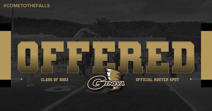 Very blessed to have received another opportunity to play at the next level from Geneva College! Thank you to Coach Contenta for recruiting me and also thank you to Coach DeMarco for coming out to talk to me at Laurel H.S. today!