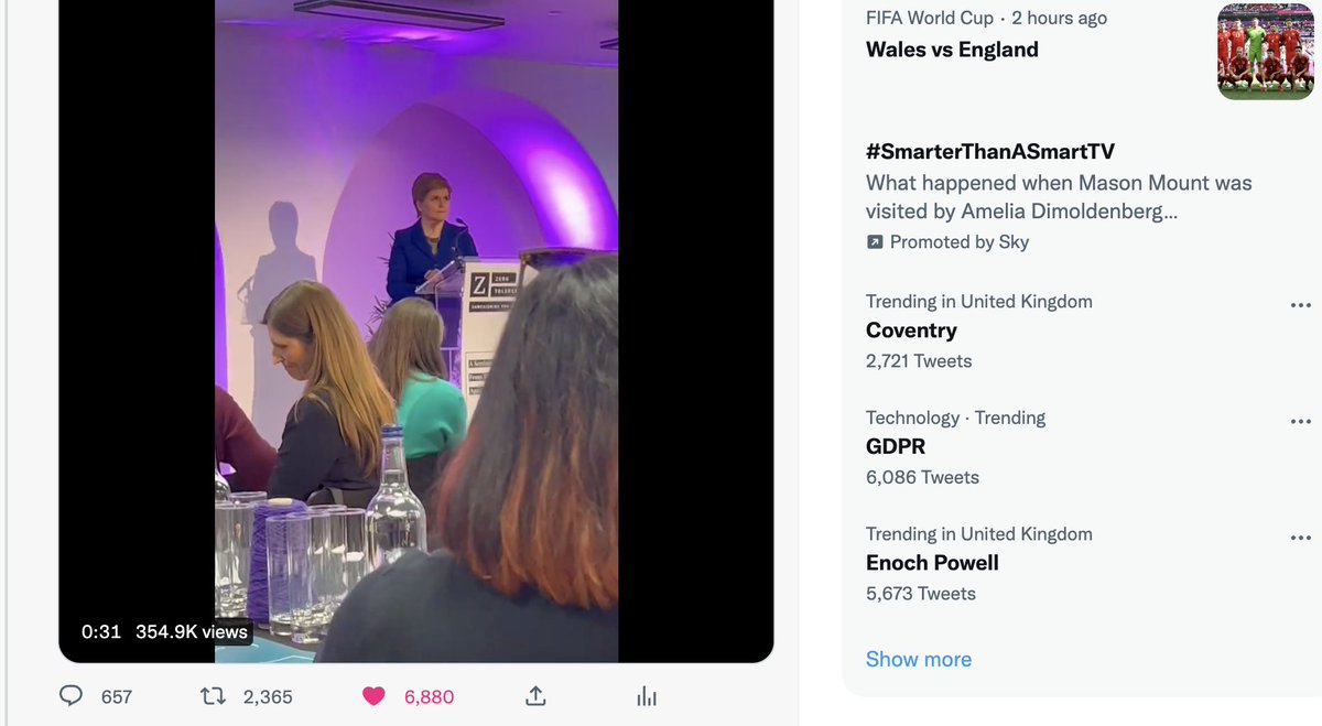 OceanbreathCafe's tweet photo. Hey @elonmusk, your trending calculator might need fixed. This video was posted 5-hours ago, has 354.9k views, 657 comments, 2,485 retweets and 6,880 likes. That seems to be a lot more than what purports to be trending in the '#whatstrending' feed. Is there a problem at your end? https://t.co/OnWMapbxvd